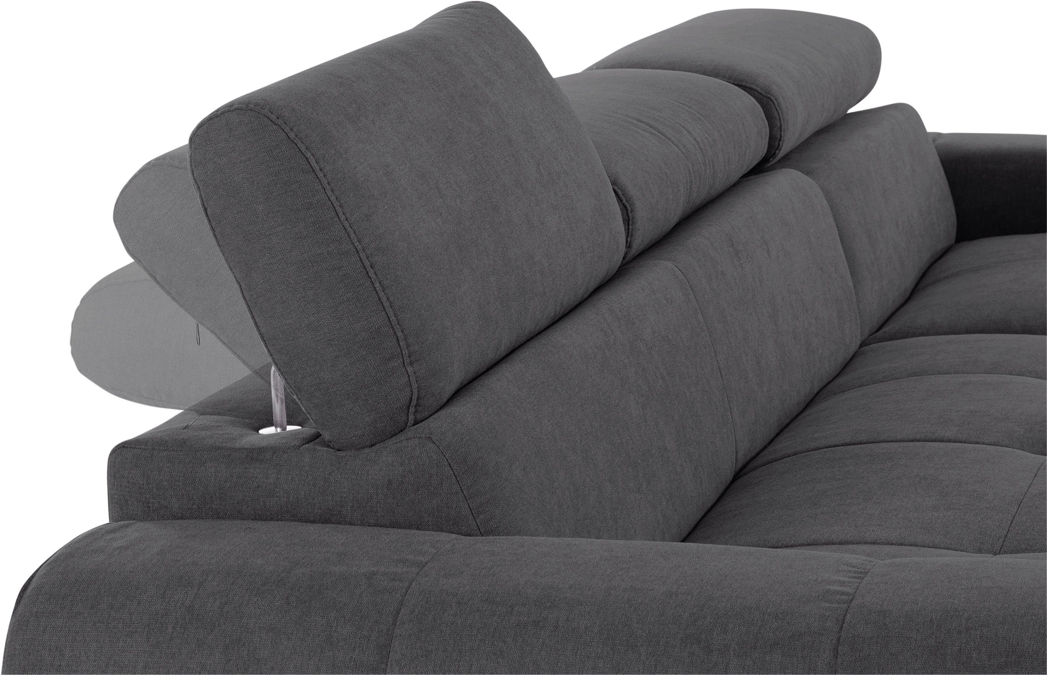 COTTA Ecksofa Mia, 3-tlg.-Kissen-Set, Recamiere, wahlweise mit oder ohne RGB-Beleuchtung