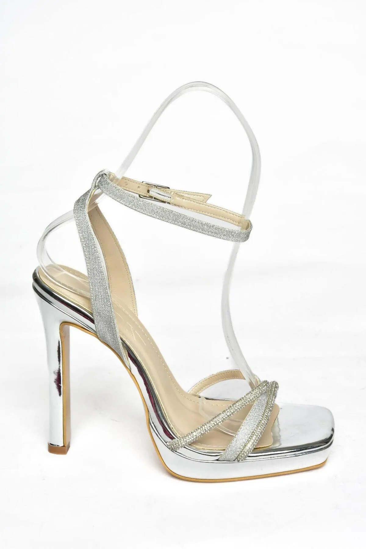 Fox Shoes  High Heels - Silberfarben - Pfennigabsatz/Stiletto