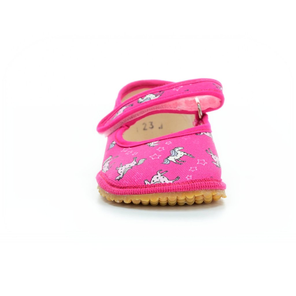 Beda Unicorn rosa Canvas Hausschuhe /Ballerinas (BF-060010 / BA)