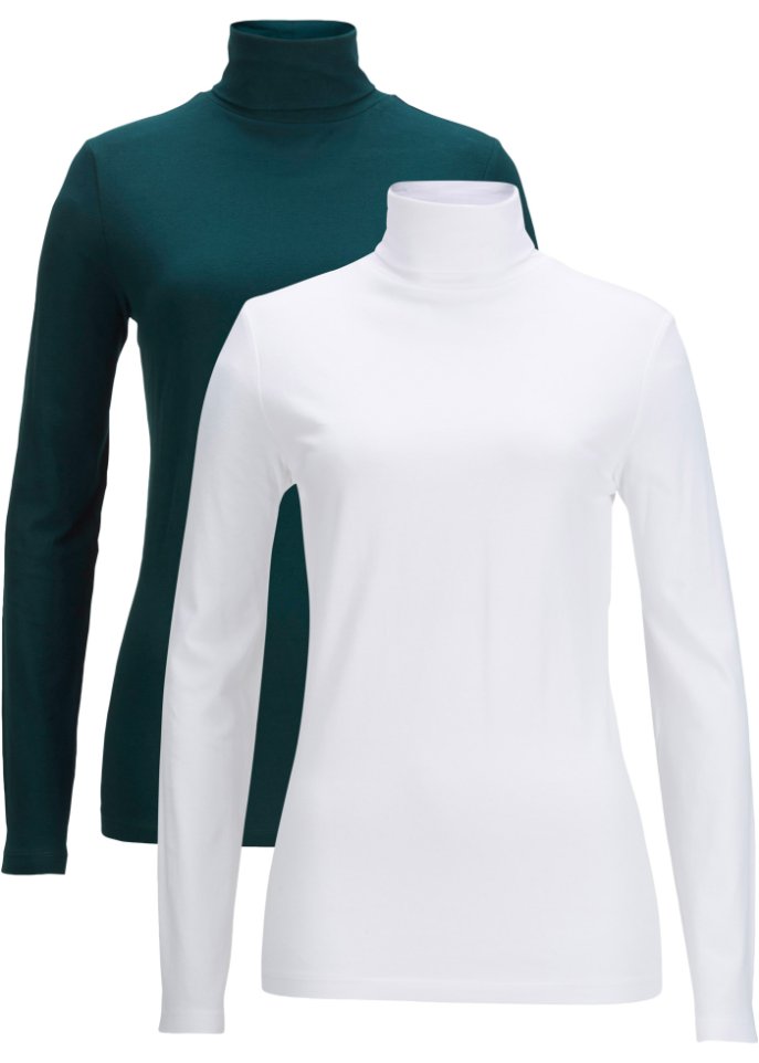 Langarmshirt mit Rollkragen (2er Pack)