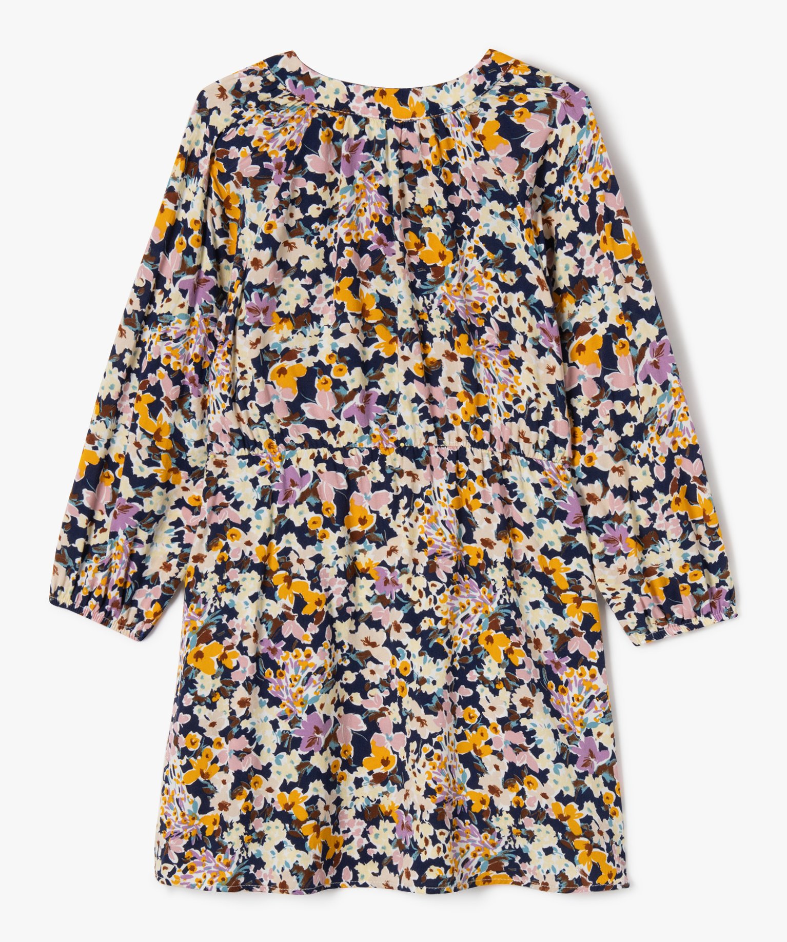 Robe à manches longues à motifs fleuris fille multicolore | GEMO