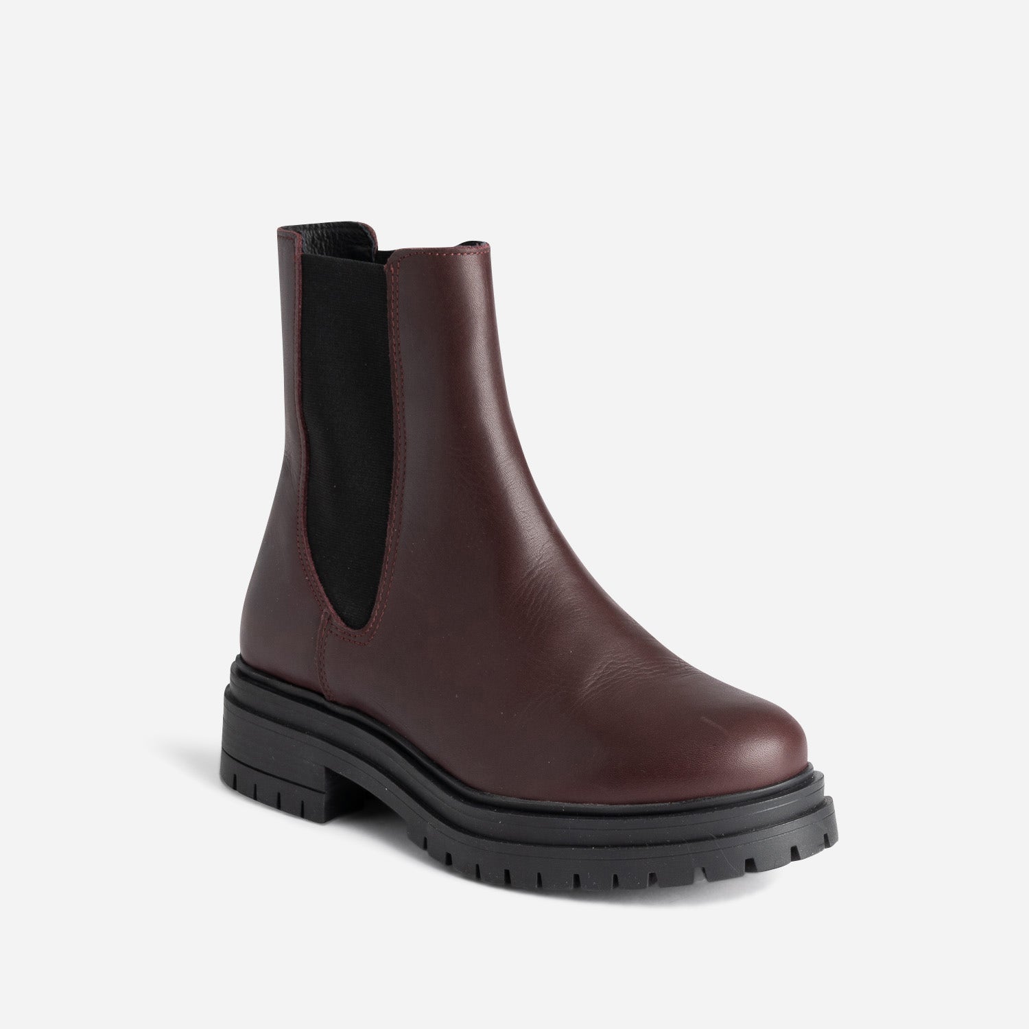 Chelsea boots TEXTO bordeaux en cuir à semelle crantée