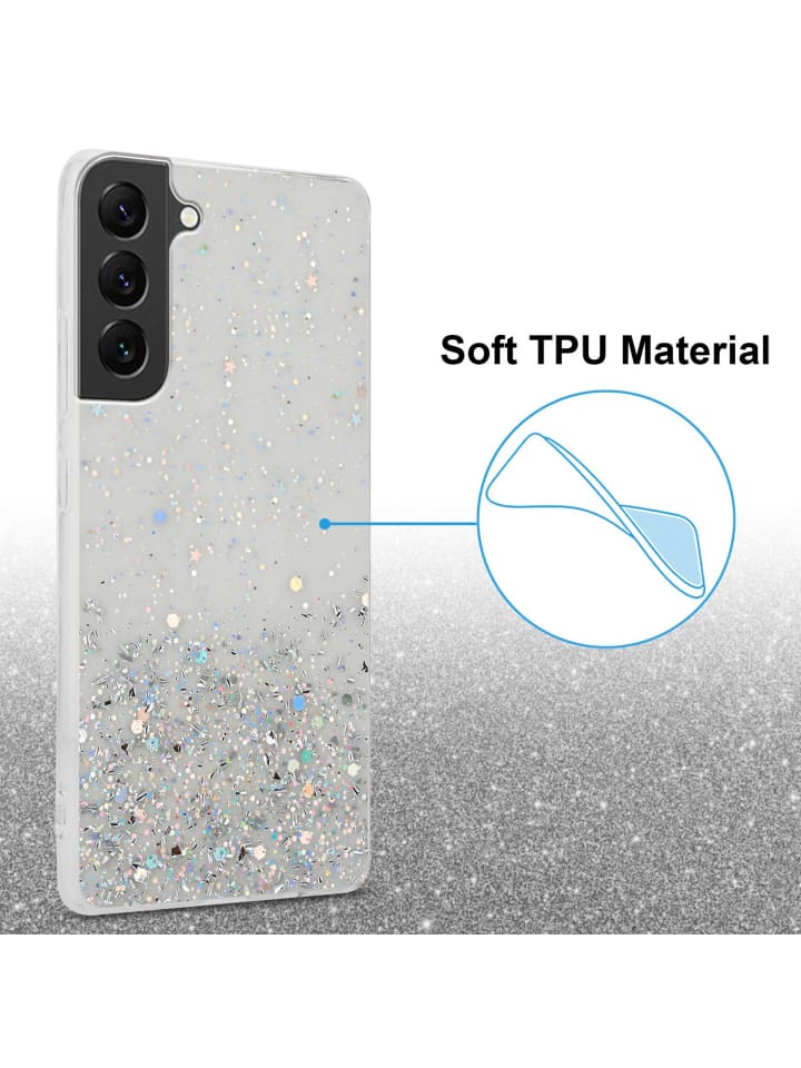 cadorabo Hülle für Samsung Galaxy S22 PLUS Glitter in Transparent mit Glitter günstig kaufen onesize