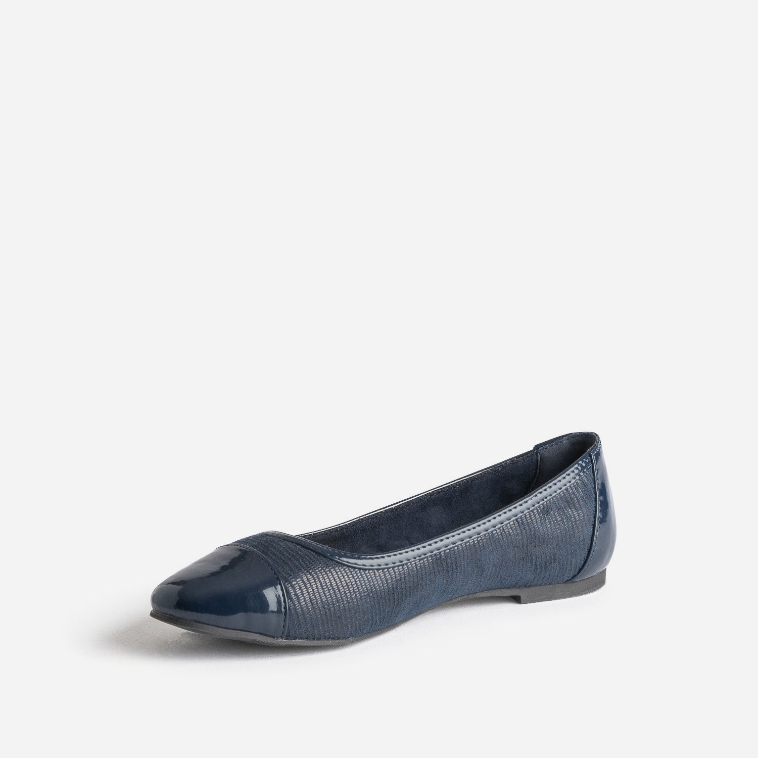 Ballerine marine effet python et verni