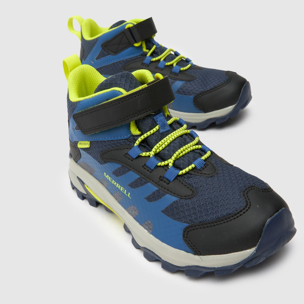 Merrell marinblå och gröna moab speed mid 2 pojkar/ungdomsskor
