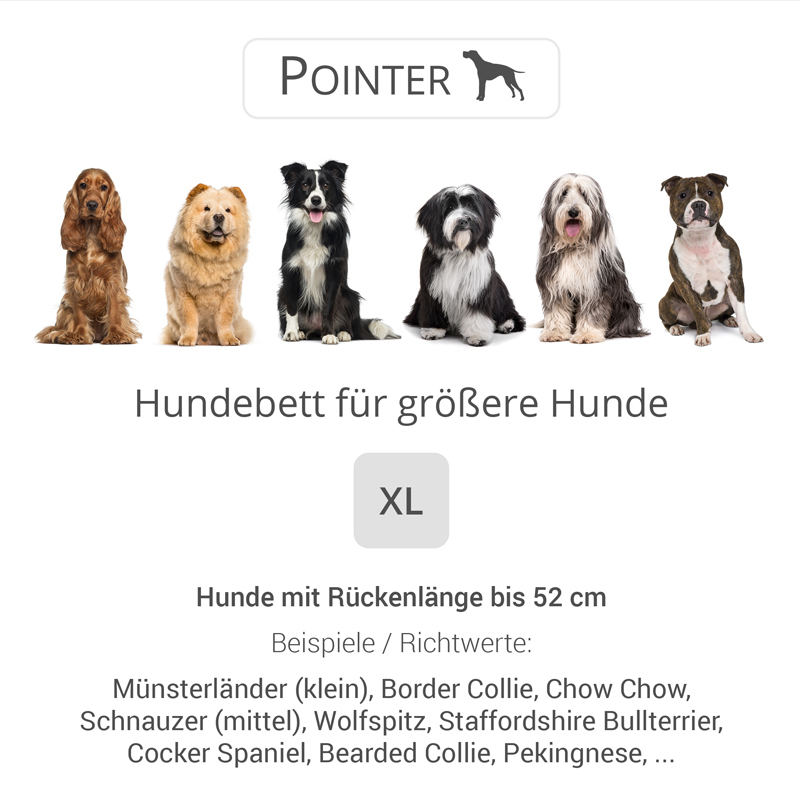 Pointer Hundebetten Pointer Liegeplatz anthrazit XL