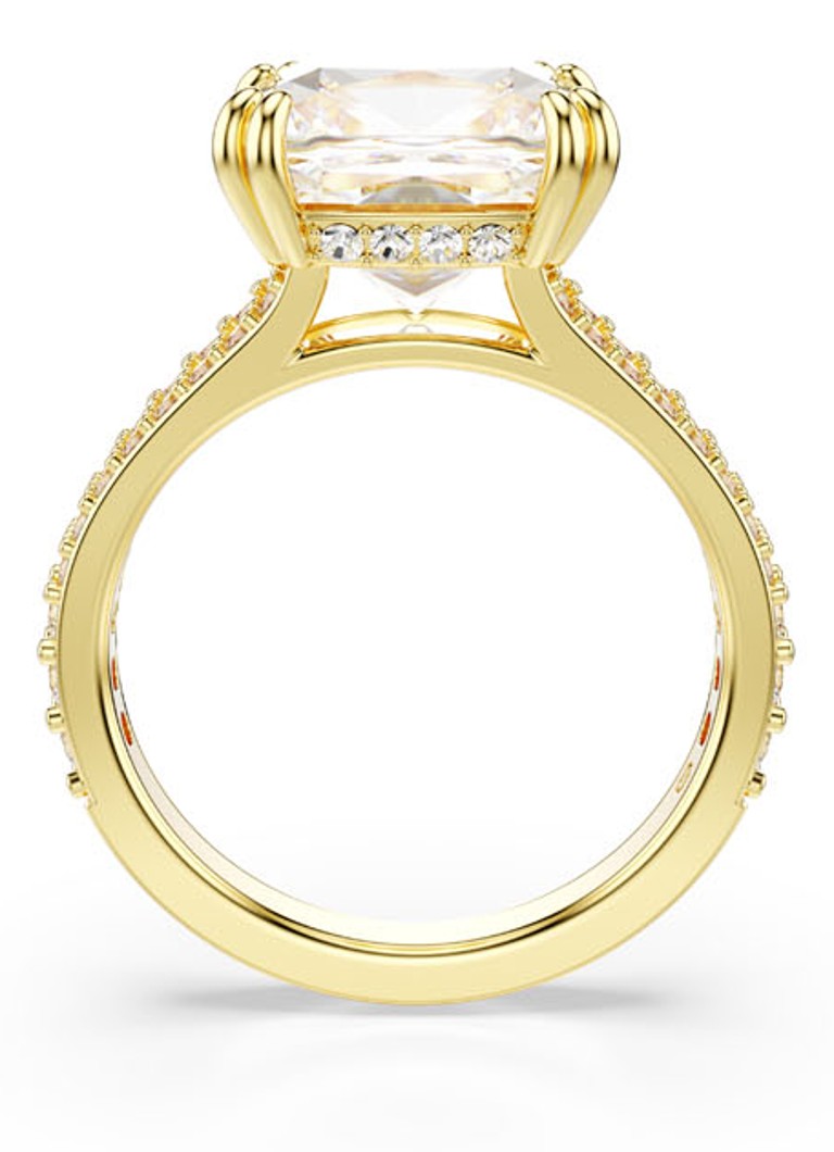 Inel cocktail Swarovski Stilla, placat cu aur, mărimea 58
