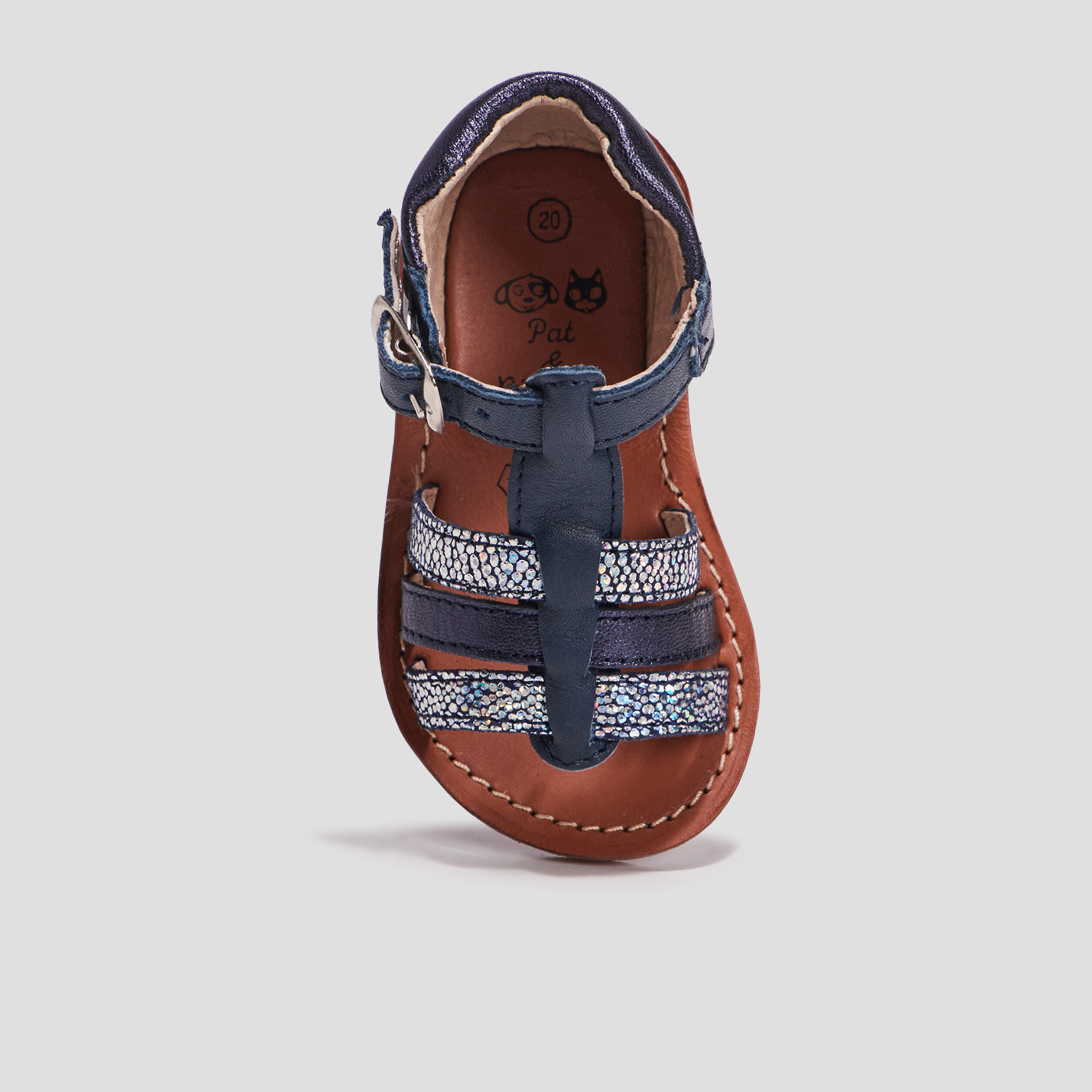 Sandales en cuir bleu marine bébé fille | La Halle