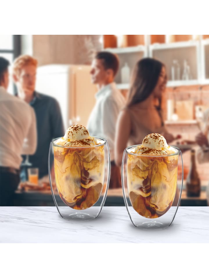 relaxdays 2 x Latte Macchiato Gläser in Transparent - 350 ml günstig kaufen onesize