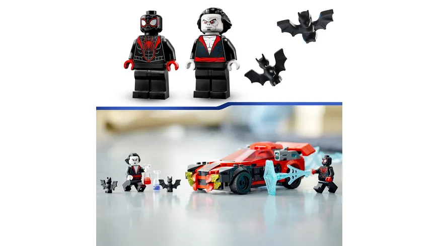 LEGO Marvel 76244 Miles Morales vs. Morbius, Spider-Man Spielzeugauto