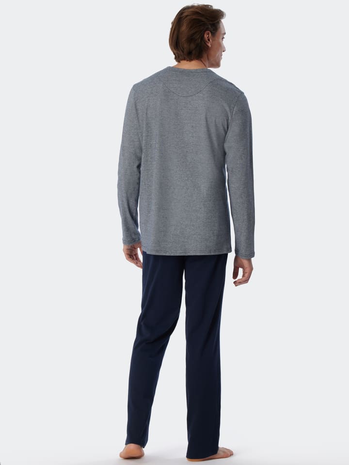 Schiesser Pyjama Ebony in Blau günstig kaufen