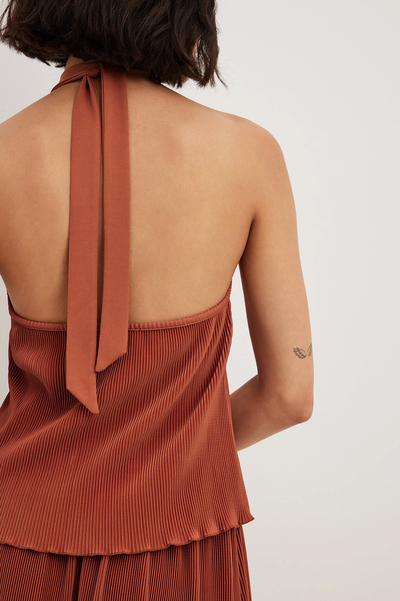 Plissiertes Neckholder-Top