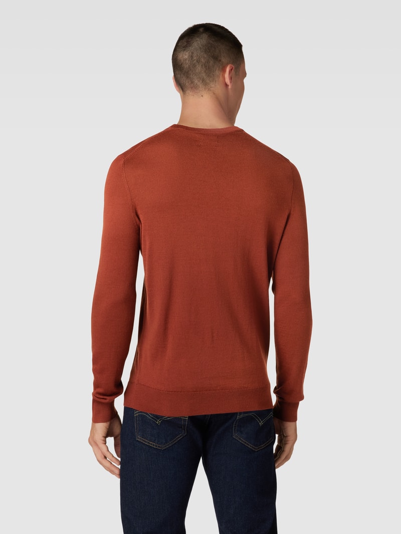 Longsleeve aus Woll-Mix in terrakotta