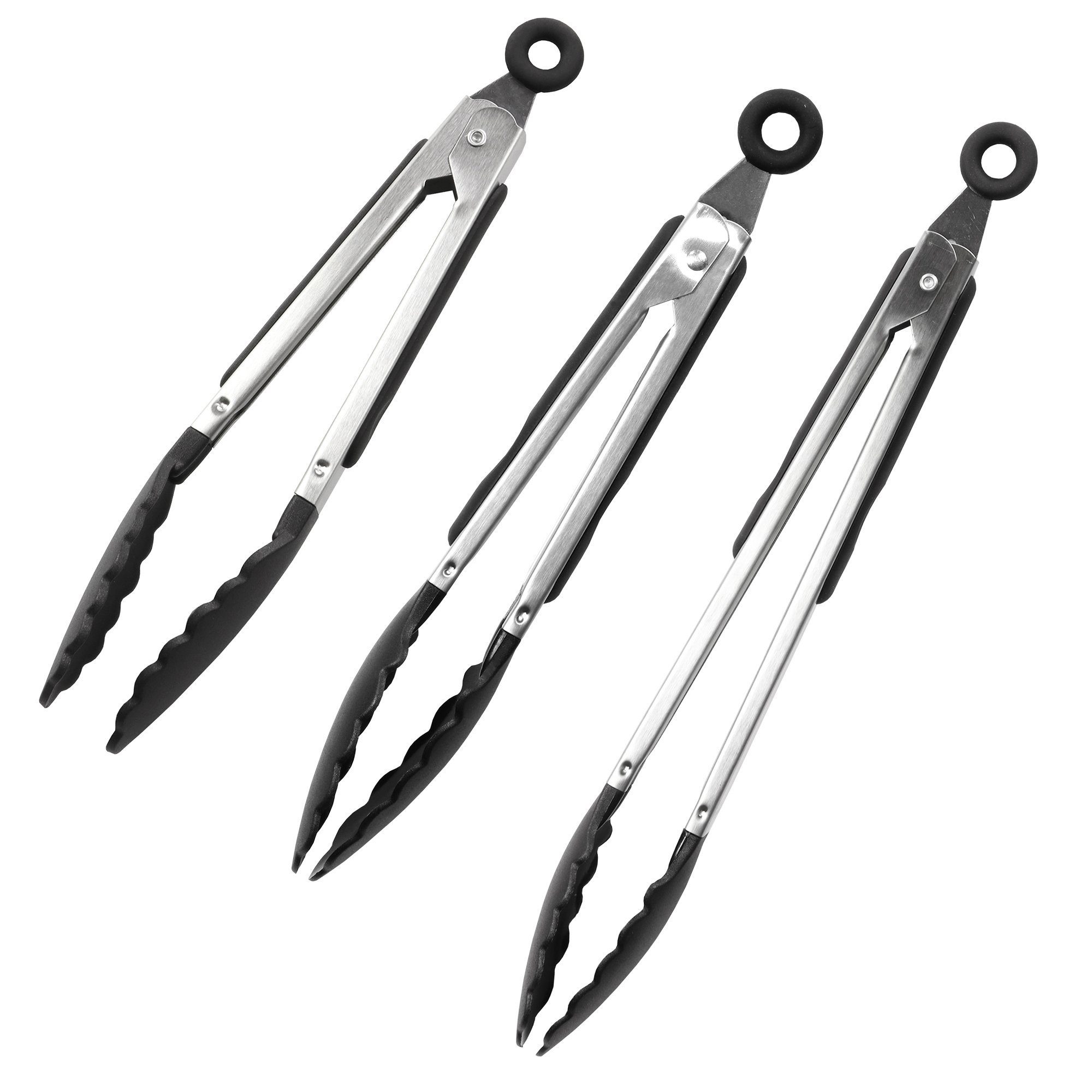 STONELINE Kochzange 3tlg. Kochzangen Set, 21/28/35 cm, Universalzangen aus Edelstahl, ideal für beschichtete Pfannen & Töpfe