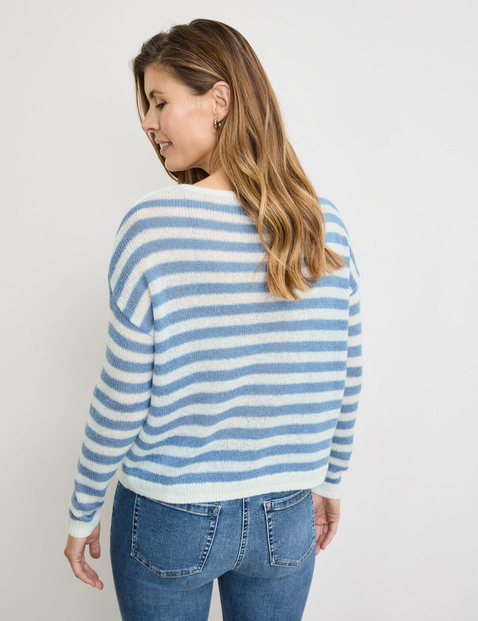 Gestreifter Pullover mit Wollanteil