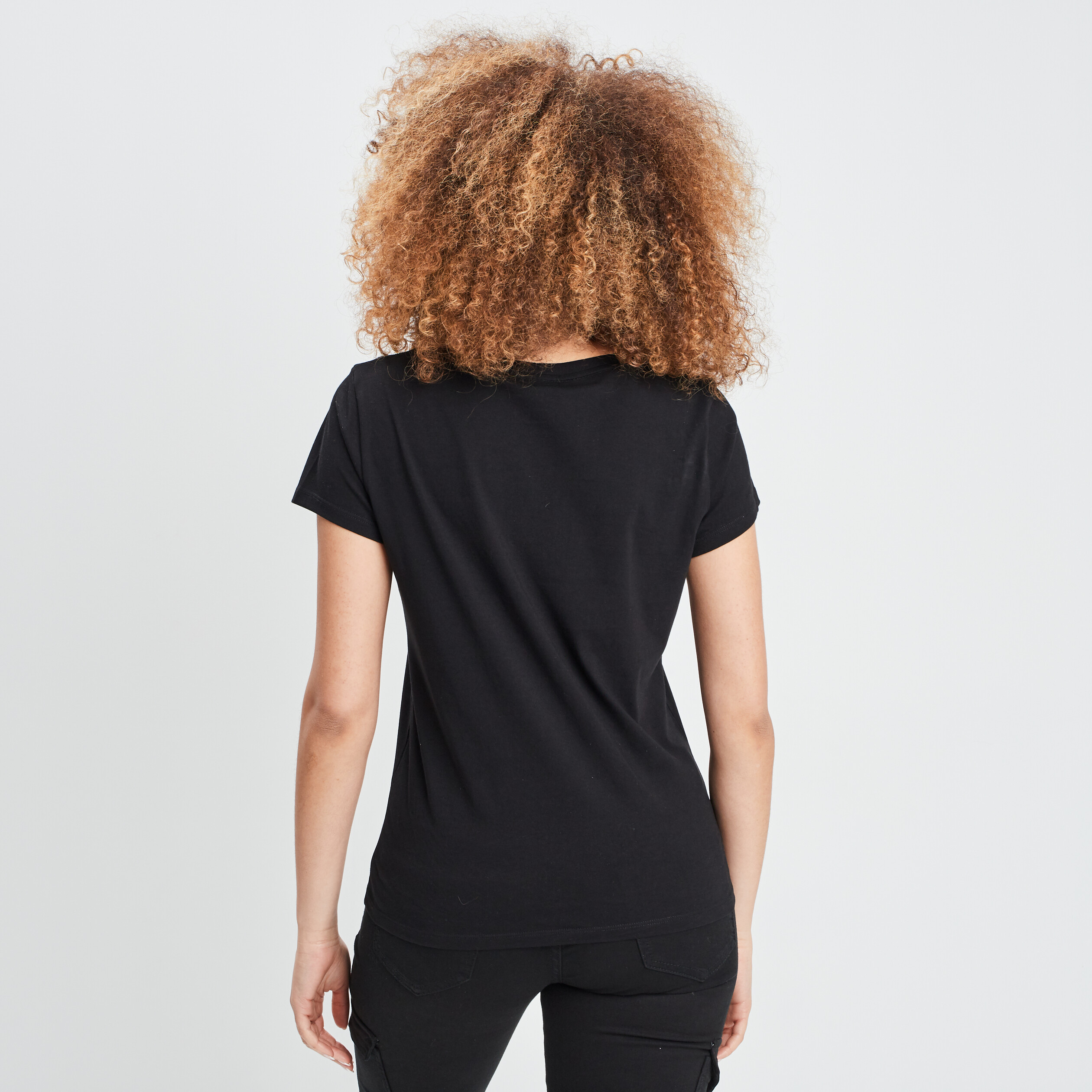 T-shirt manches courtes Mickey noir femme | La Halle