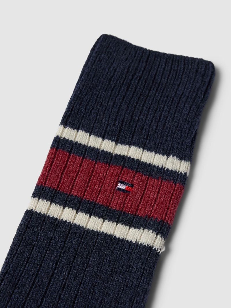 Socken mit Label-Stitching in dunkelblau