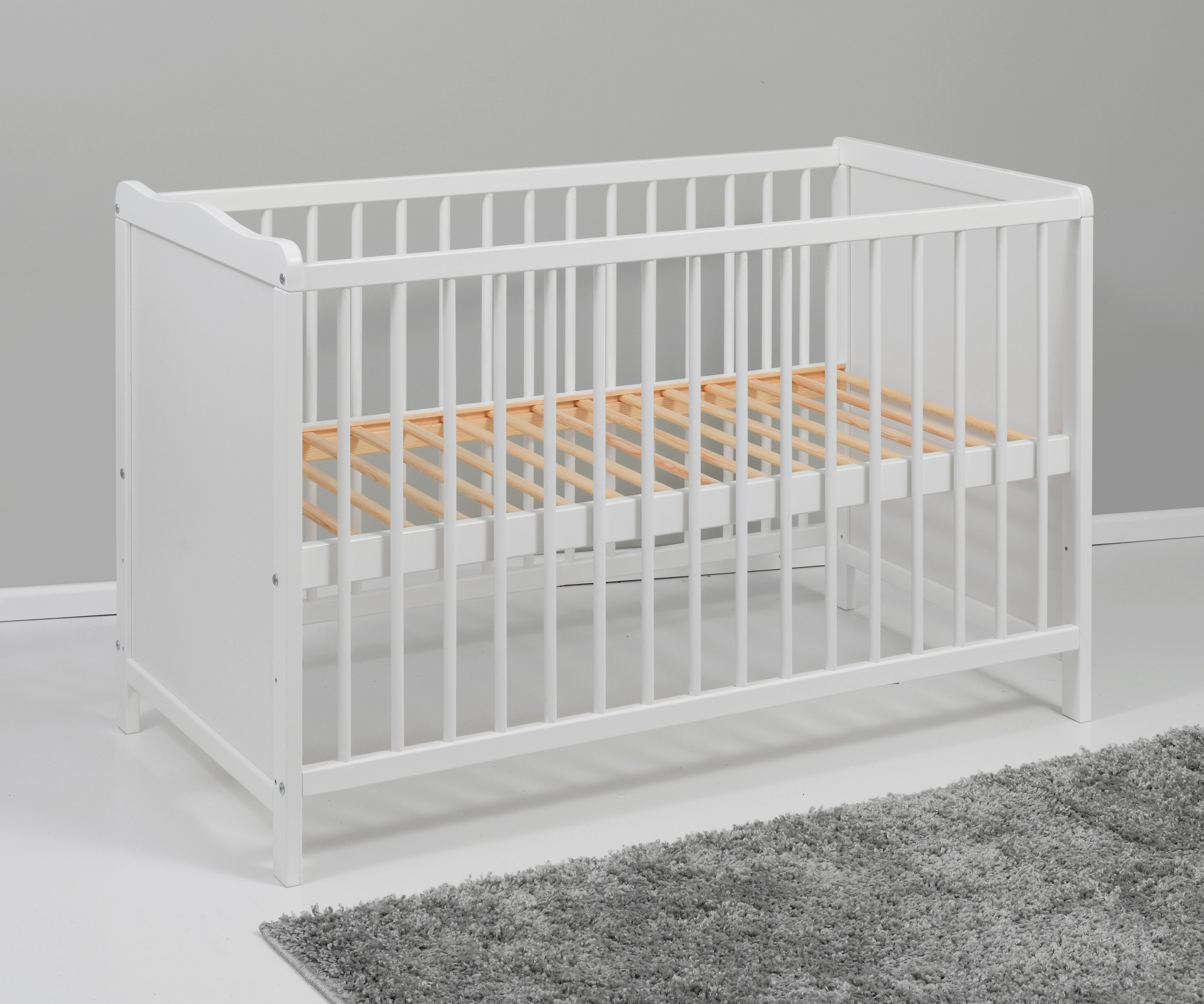 Lüttenhütt Babybett Lüttenhütt Glenn, 60/120 cm, mit Rundsprossen, herausnehmbar