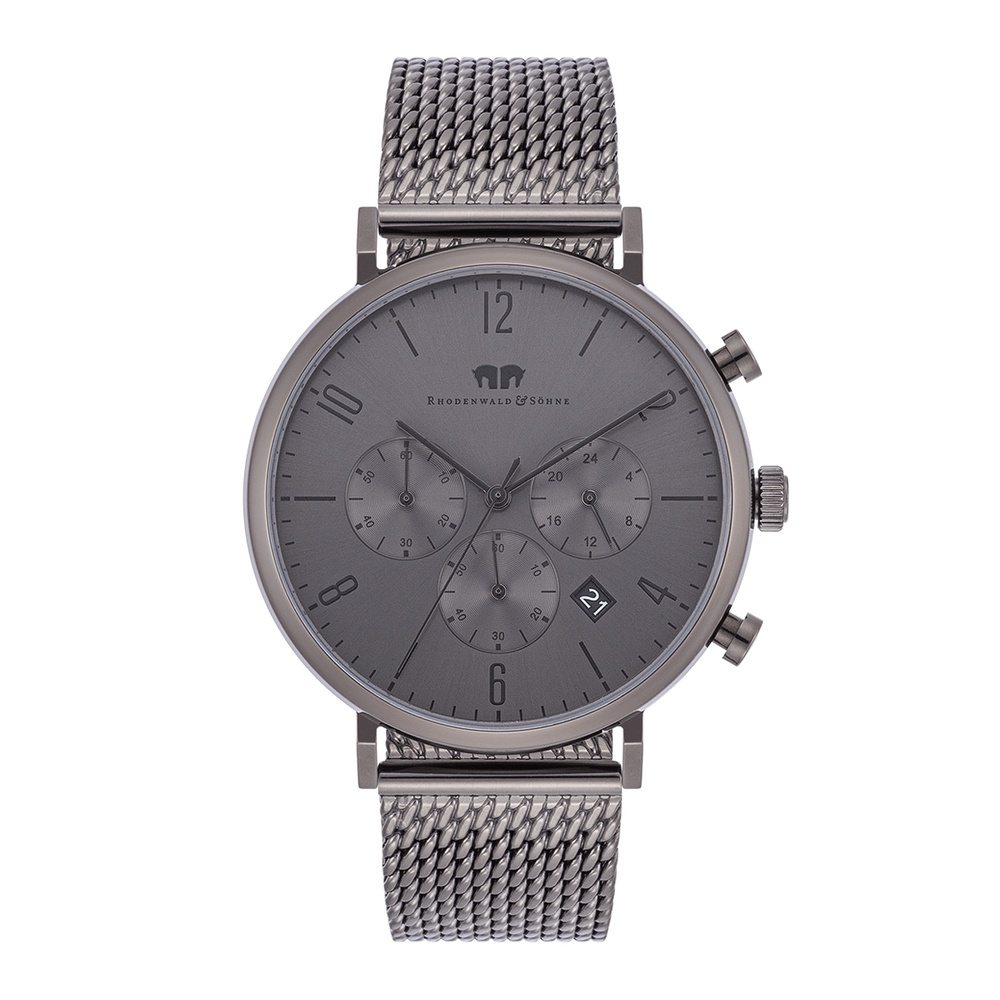 Rhodenwald & Söhne Chronographe Arakon en Gris Acier inoxydable en Gris Montre