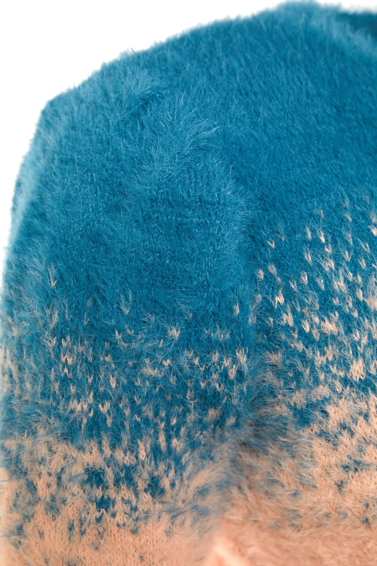 Trendyol Collection  Petrolfarbener Fuzzy-Strickpullover TWOAW22KZ0092