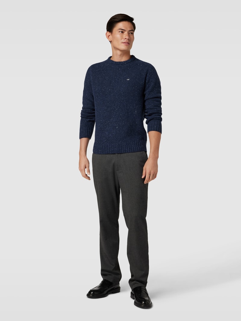 Strickpullover in Melange-Optik Modell 'Donegal' in marineblau