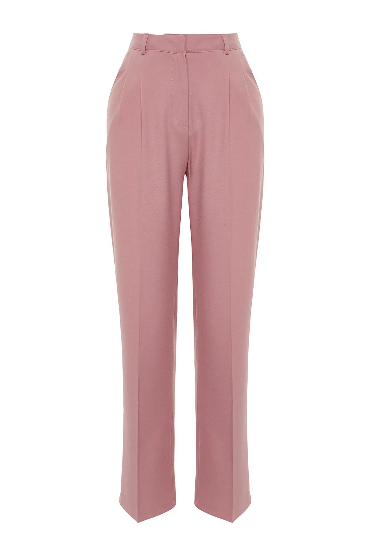 Trendyol Collection  Hellrosa, gerade geschnittene, plissierte Webhose in limitierter Auflage TWOAW23PL00401