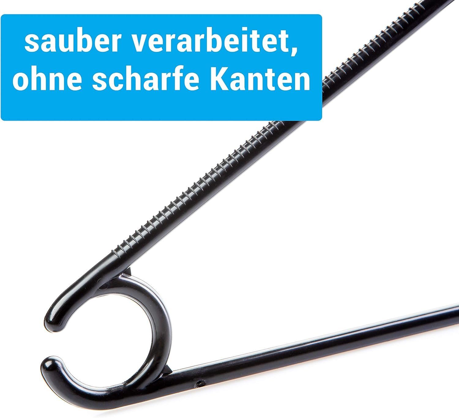 Centi Kleiderbügel 10 Stück Kleiderbügel schwarz mit drehbaren Haken, Kleiderbügel Schwarz Kunststoff, platzsparend Kleiderbügel