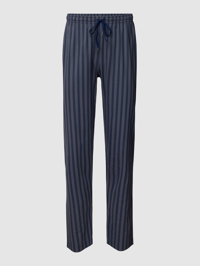 Pyjama-Hose aus Baumwolle mit Streifenmuster in mittelgrau