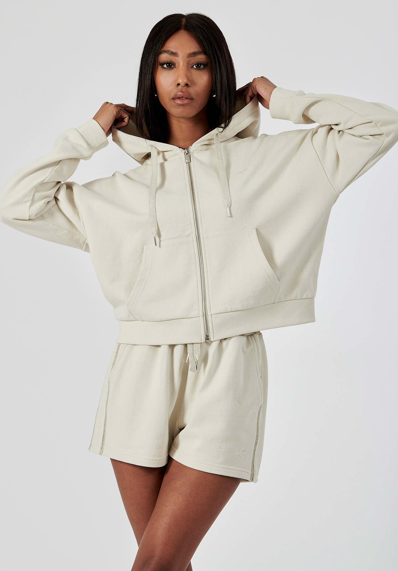 FEIA   Sweat zippé écru femme 100% coton