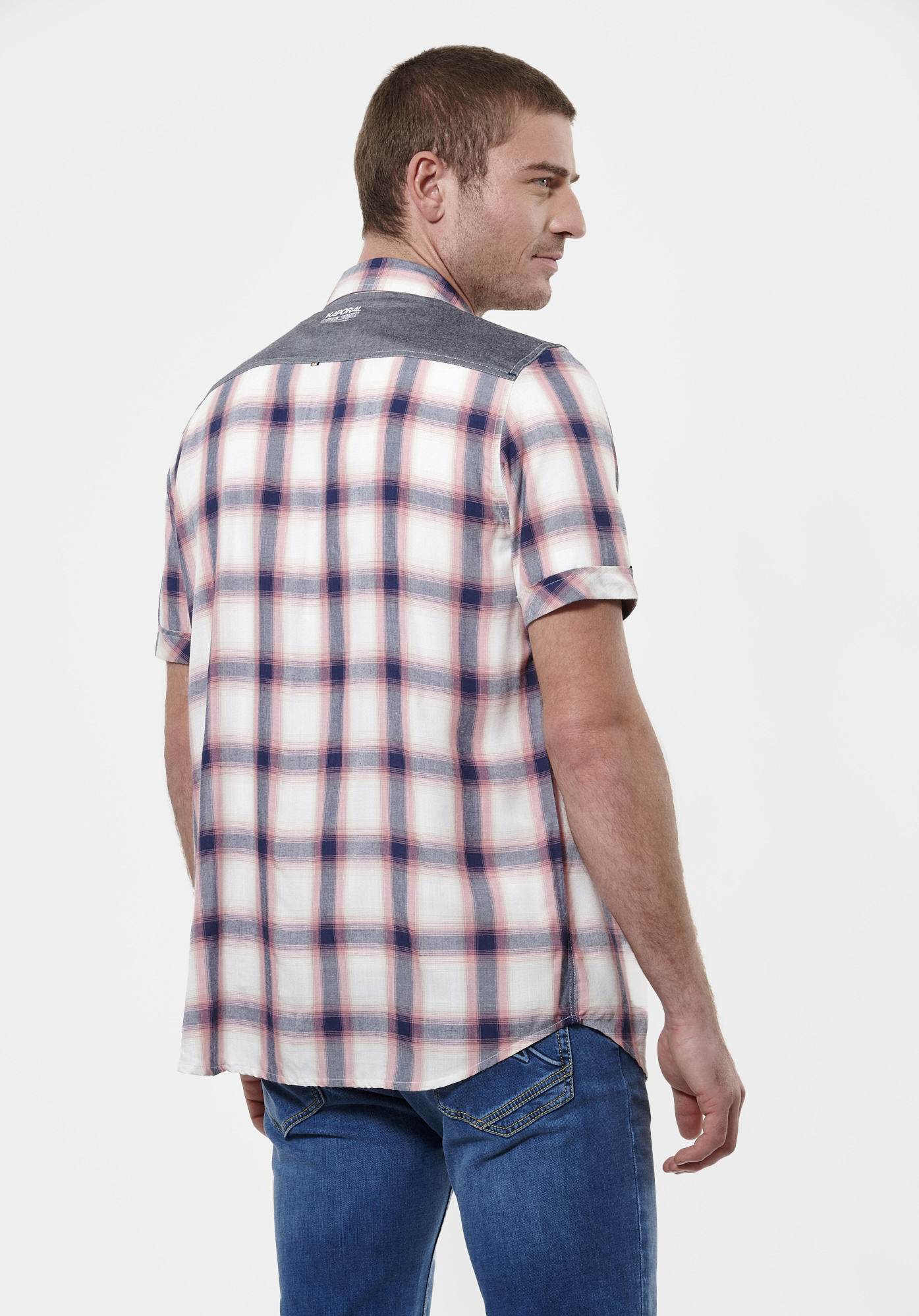 MOBY   Chemise rose à carreaux Homme