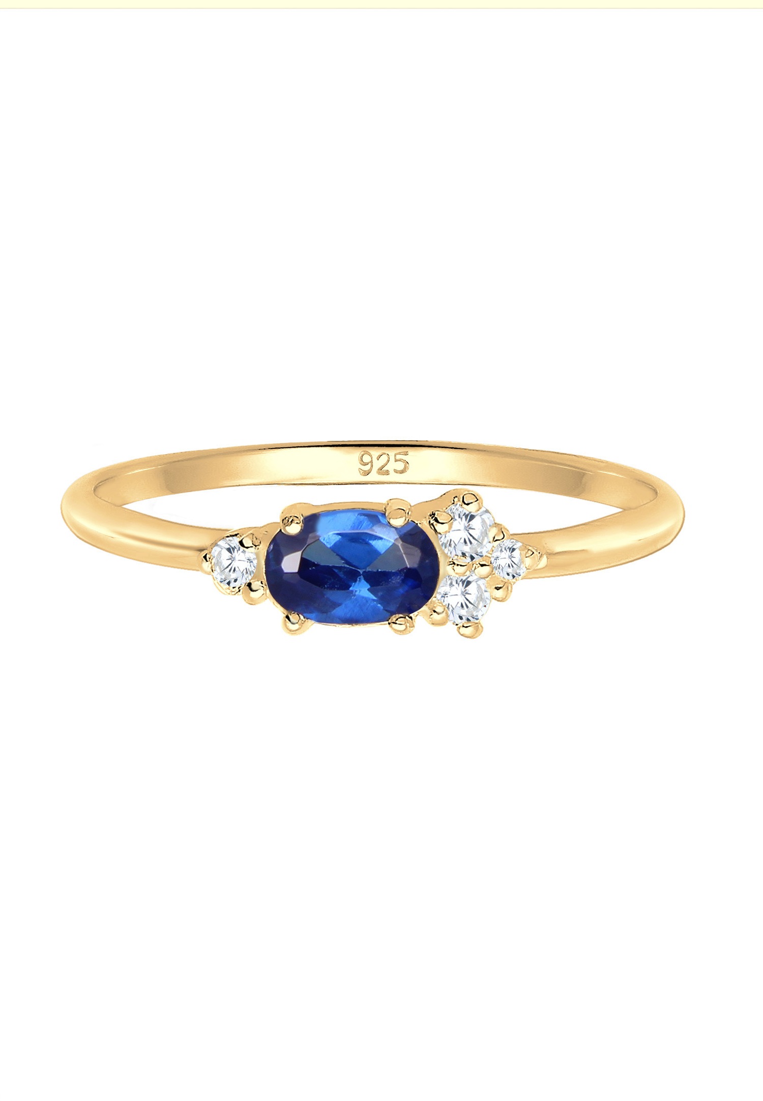 Anello di fidanzamento da donna Elli PREMIUM con rubino sintetico e cristalli di zirconi cubici in argento sterling 925 placcato oro