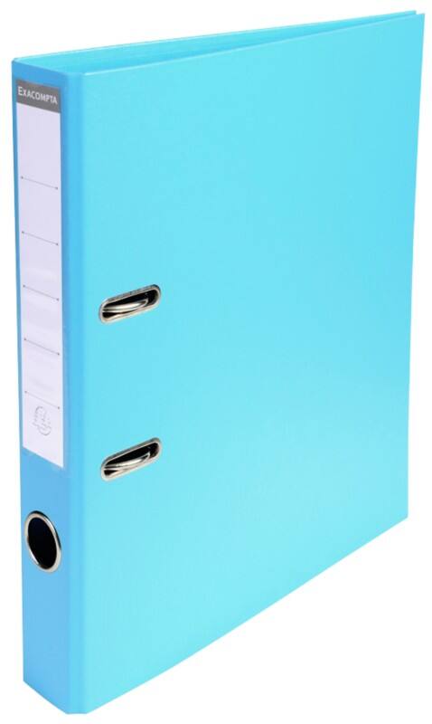 Exacompta Prem Touch Ordner DIN A4 50 mm Hellblau 2 Ringe 53502E Pappkarton, PP (Polypropylen) Hochformat 10 Stück