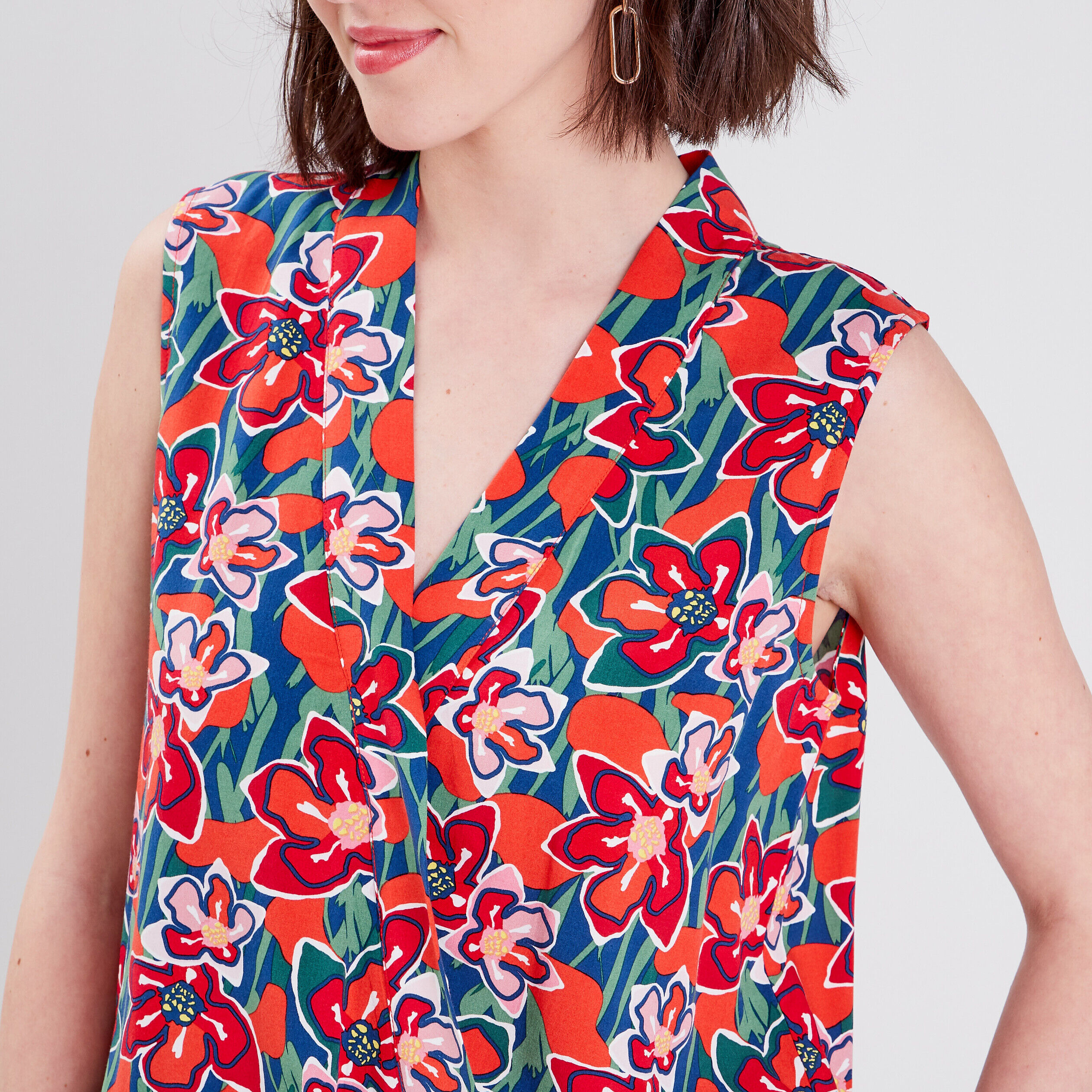 Blouse sans manches rouge femme | Cache Cache