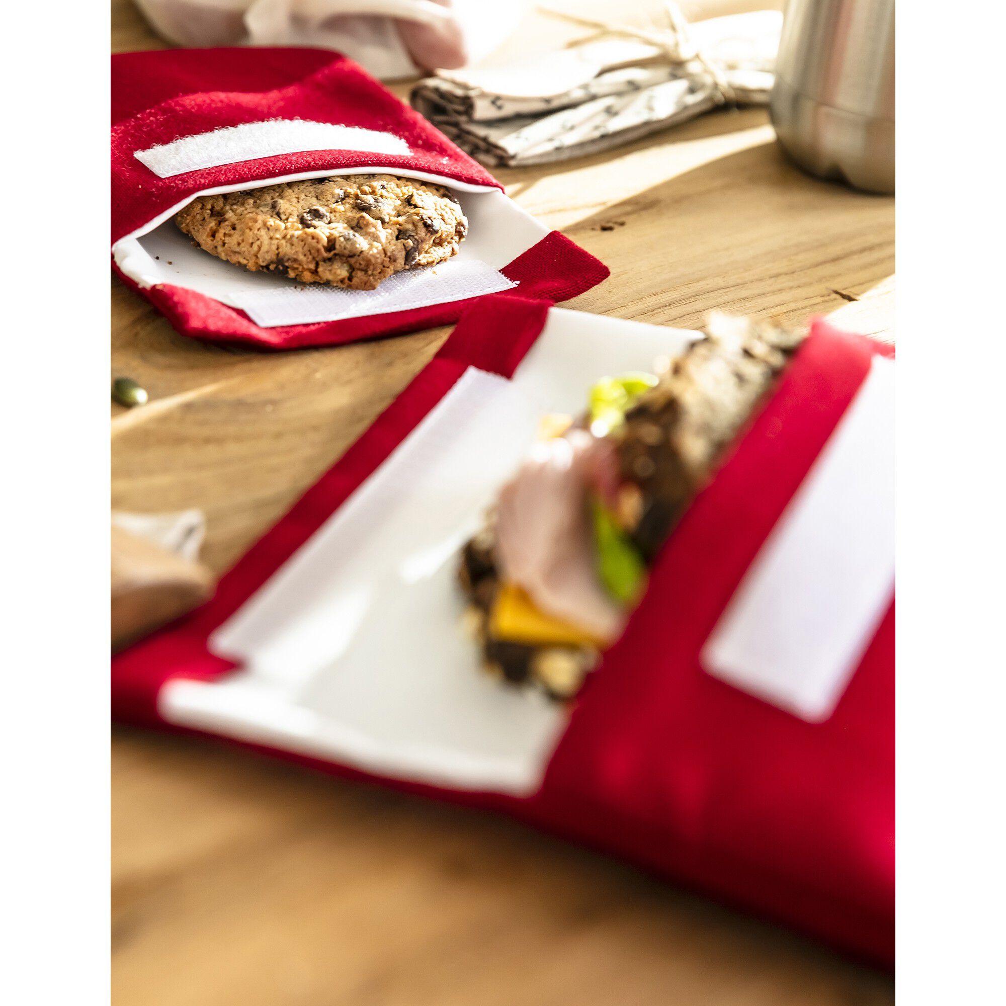 Pochettes alimentaires en tissu pour club sandwich et encas