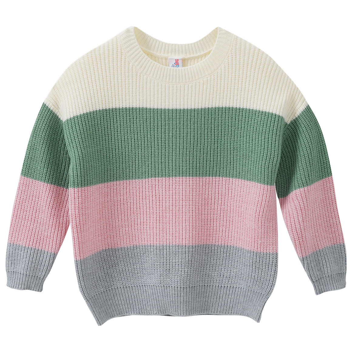 Mädchen Strickpullover mit Blockstreifen