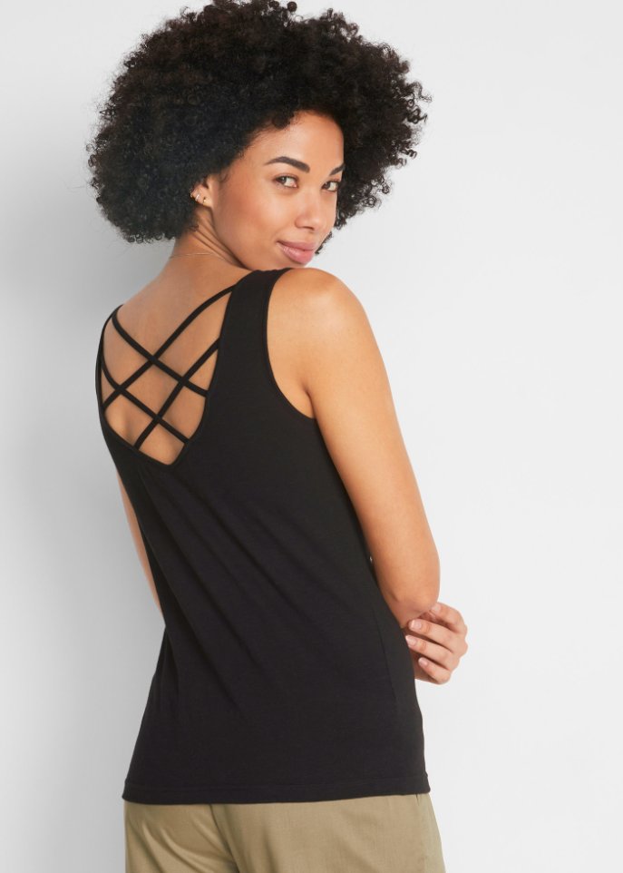 Jersey-Top mit Rückendetail
