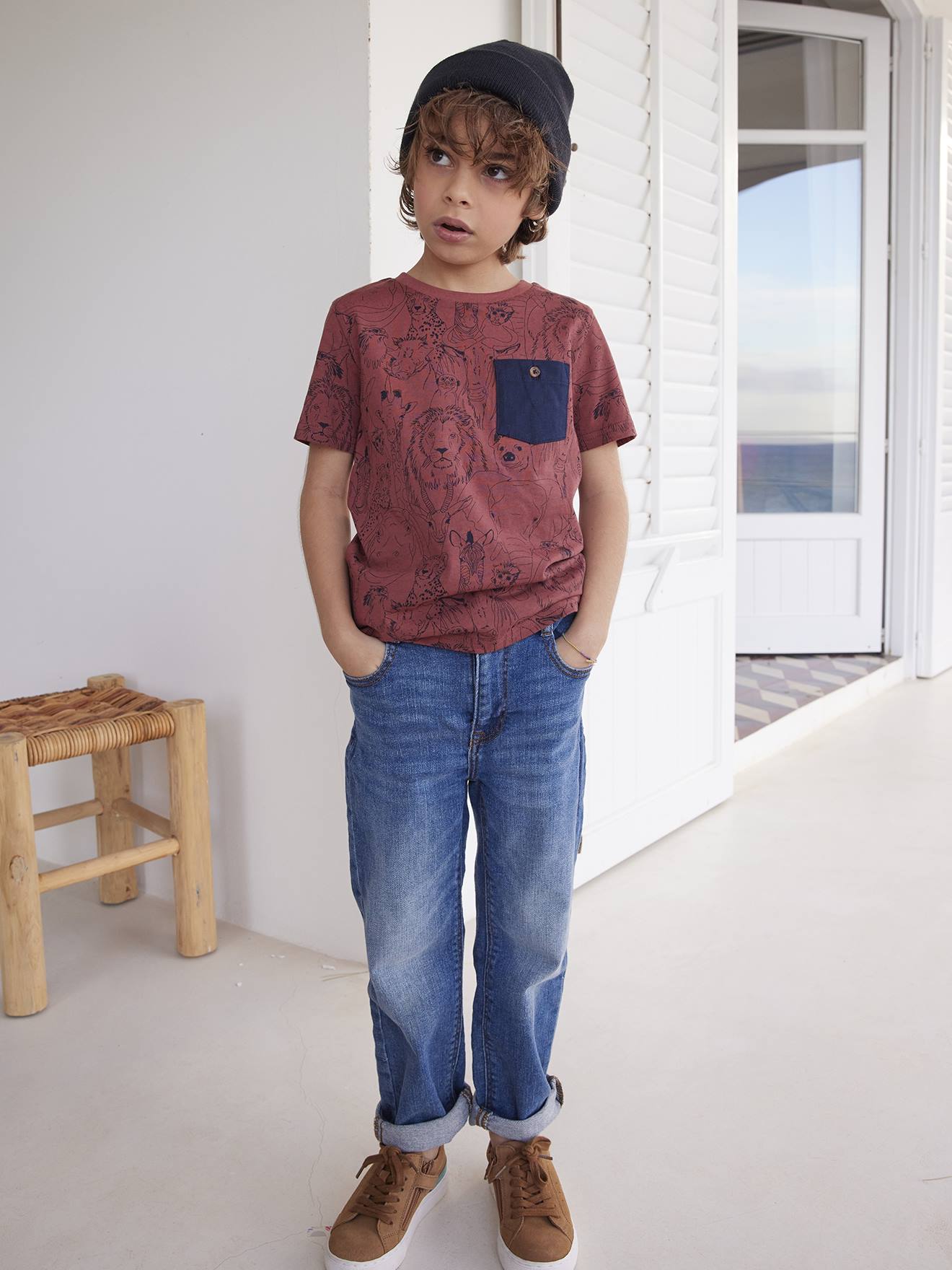 Vertbaudet Jungen Loose-Fit-Jeans Oeko-Tex - blue stone