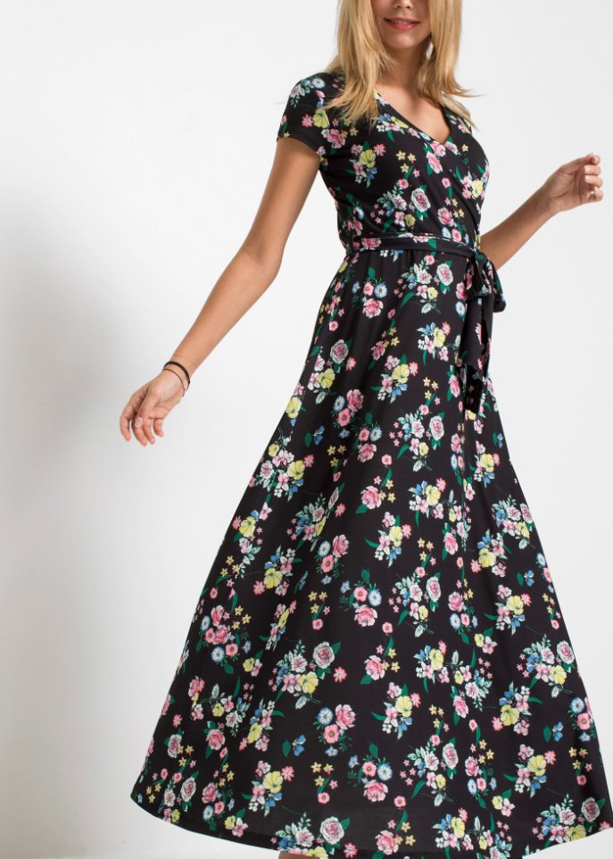 Maxi-Shirtkleid in Wickeloptik