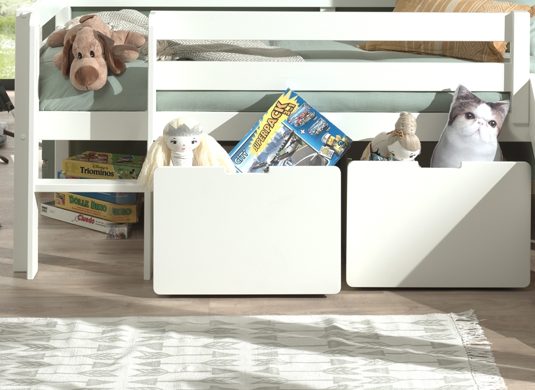 VIPACK Schubladen-Set, best. aus 2 Schubkästen auf Rollen, MDF weiß lackiert