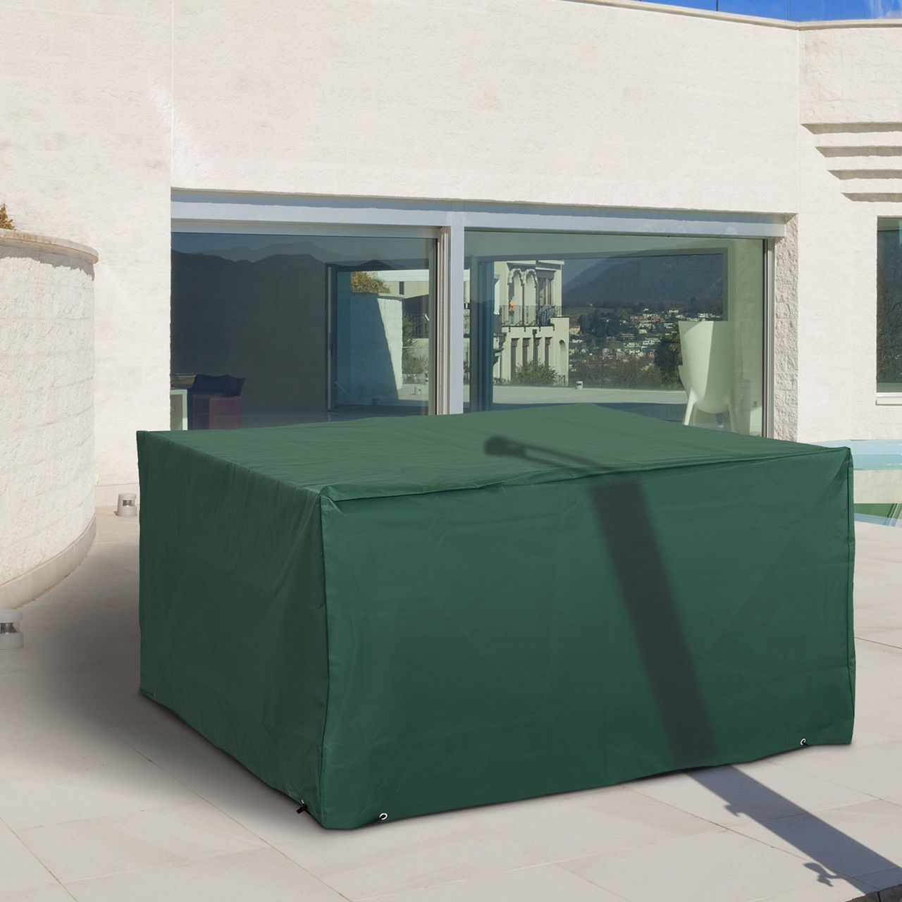 Outsunny Schutzhülle Abdeckung Abdeckhaube für Gartenmöbel Dunkelgrün 135x135x75cm