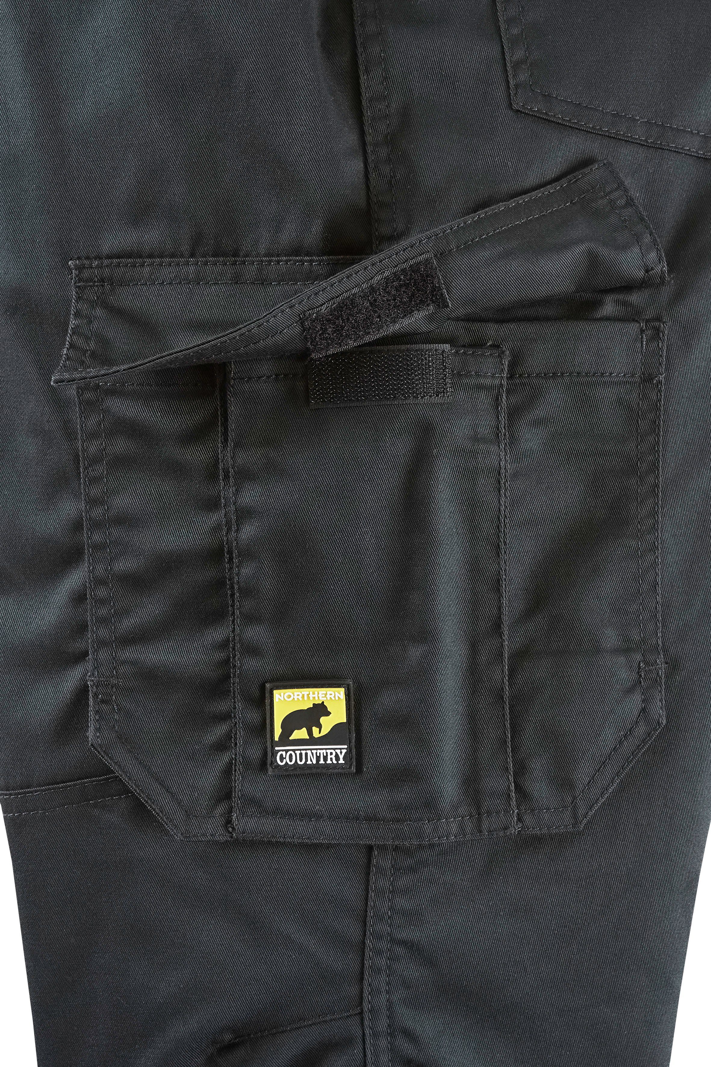 Northern Country Arbeitshose light flex (einfache Verlängerung der Hose um 3cm, 7 Taschen + Kniebesatz) bequem durch Materialmix: weich, leicht und flexibel, ergonomisch