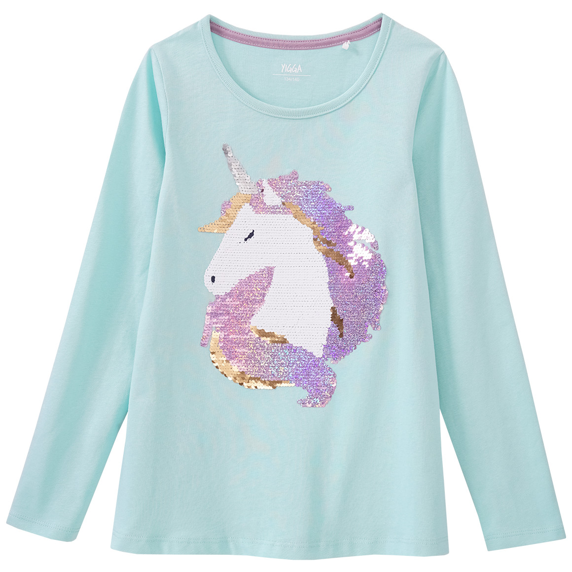 Mädchen Langarmshirt mit Wendepailletten