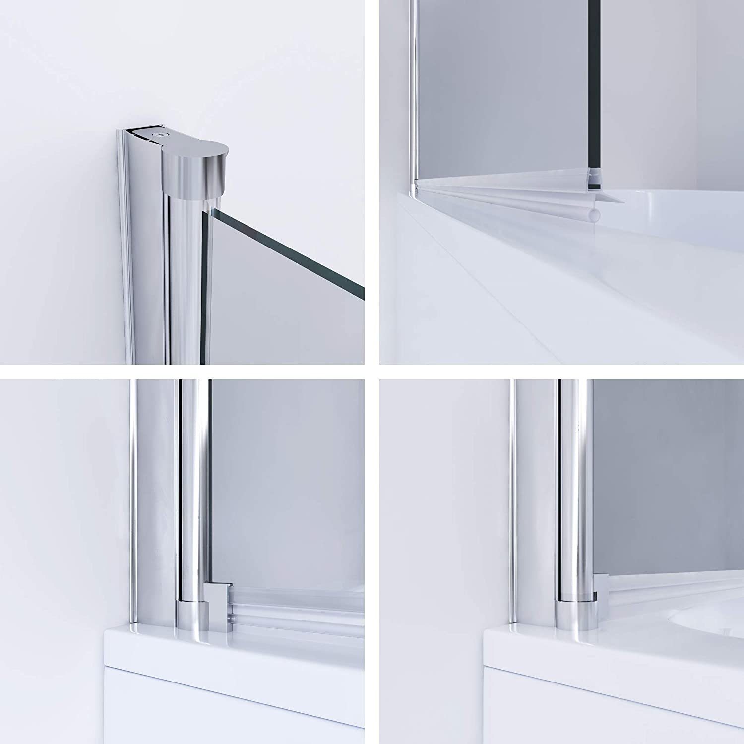 AQUALAVOS Badewannenaufsatz Badewannenaufsatz 1-teilig Nano Glas 80x140 cm Duschwand für Badewanne, Einscheiben-Sicherheitsglas (ESG) 5 mm mit Nanobeschichtung, Spritzschutz im Bad, mit Verstellbereich, Rechts- und Links Montage