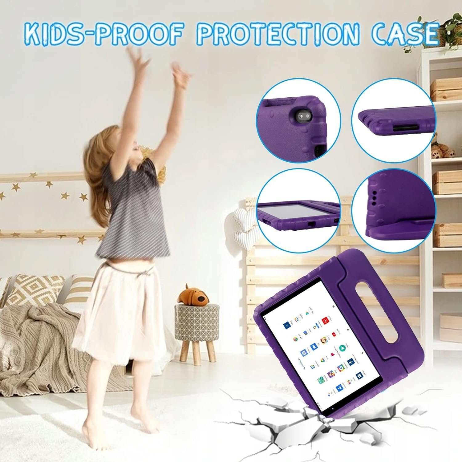 FACETEL Kids Tablet mit Quad Core, Play Store, FACETEL Augenschutz Tablet (8