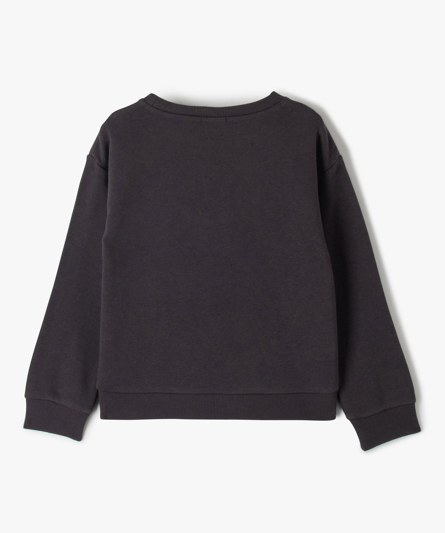 Sweat fille à motifs géométriques brodés gris | GEMO