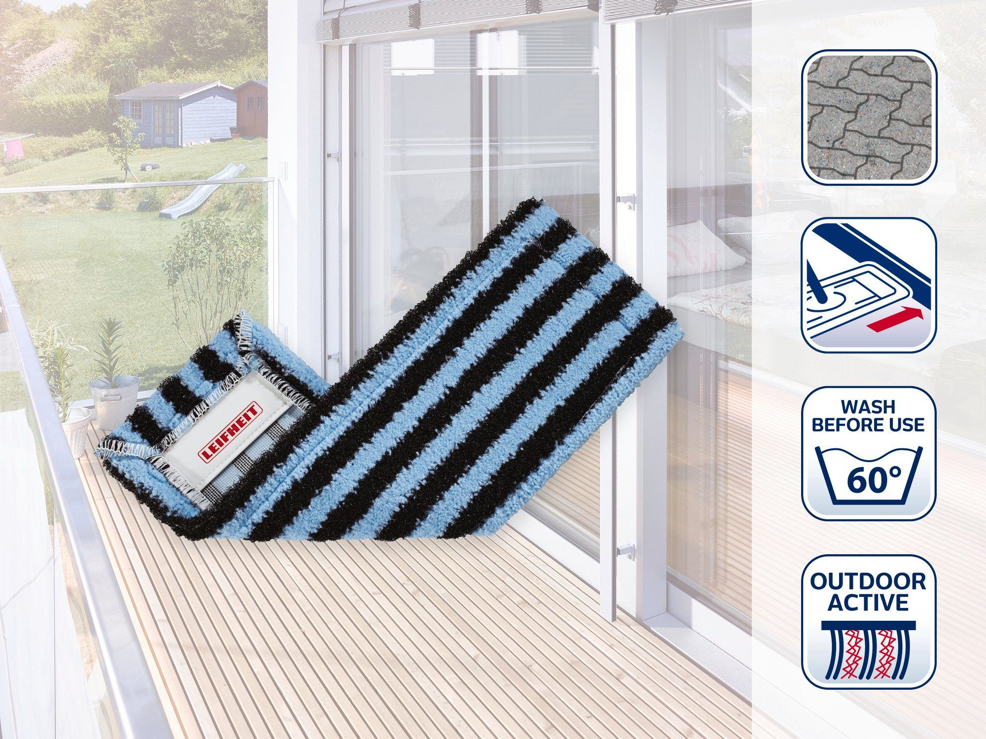 Leifheit 2er Set Wischbezug Profi XL outdoor active Wischbezug