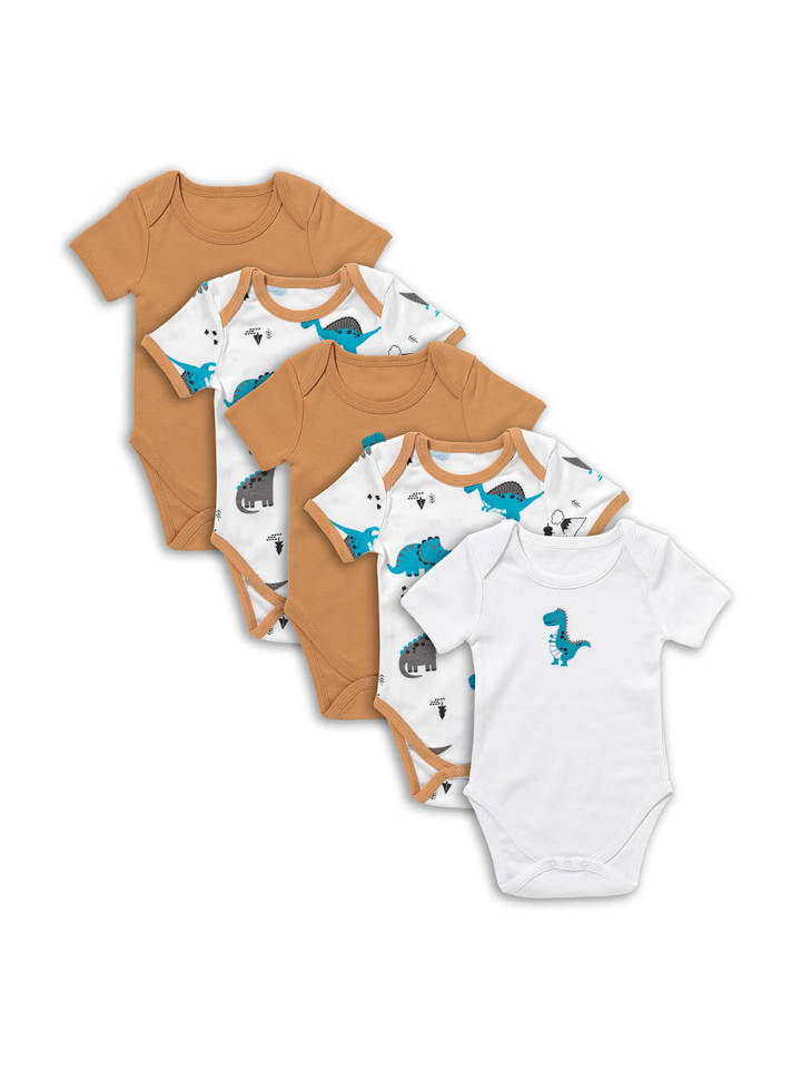 Schlummersack Bio Baby-Bodys kurzarm 5er-Pack in Braun günstig kaufen