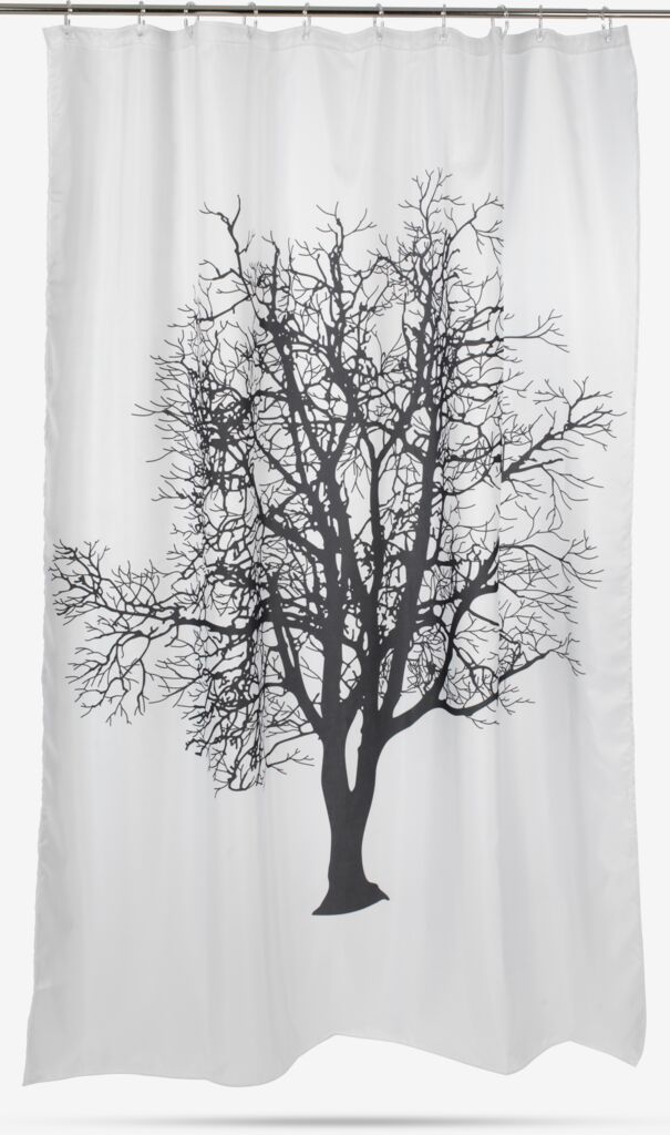 MARIEBY złota zasłona prysznicowa MARIEBY 180x200cm czarno/biała KRONBORG