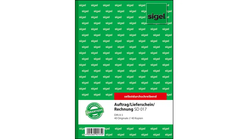 sigel Kombibuch SD017 A5 2 x 40Blatt