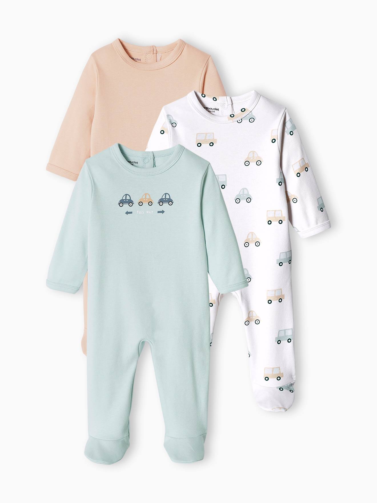 Lot de 3 dors-bien basic bébé en interlock BASICS écru